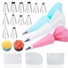 6-24 Pcs Set Pastry Bag and Stainless Steel Cake Nozzle Kitchen Accessories For Decorating Bakery Confectionery Equipment - 6pcs SET1 Blue