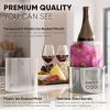 Vine Chiller Ice Bucket Mold for Champagne Bottles Silver Color Stainless Steel - Berlinzo